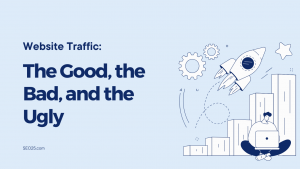 A graphic illustrating different types of website traffic: good, bad, and ugly.