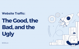 A graphic illustrating different types of website traffic: good, bad, and ugly.